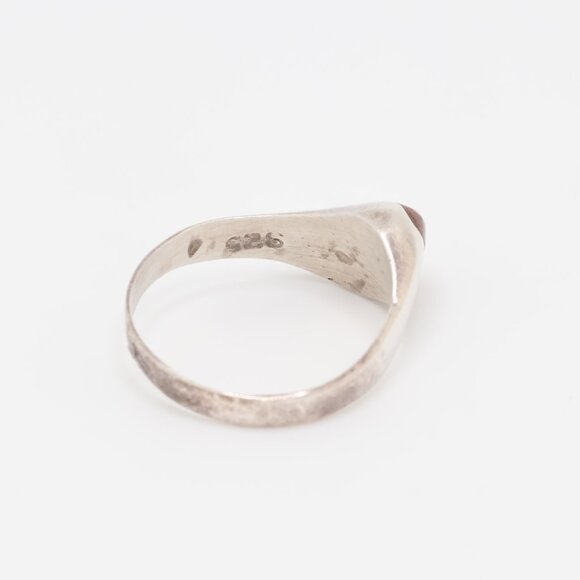 Vintage Sterling Silver Gold Sand Stone Oval Dome Ring - Picture 6 of 10